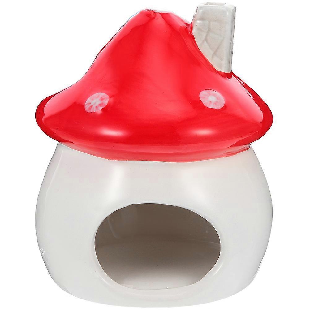 Hamster Hideout Ceramic Rat House with Cooling Function Mushroom