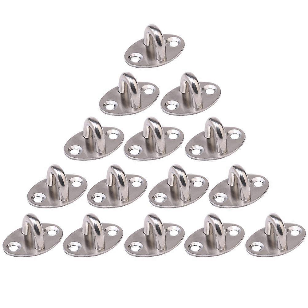 15pcs Stainless Steel Hook Thickened Load-bearing Fixed Pull Ring Storage Hook