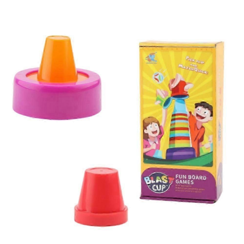 Tabletop Competitive Cup Stacking Game, Color Stacking Challenge Game, Speed Cup