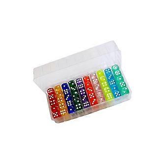 100pcs 6 Sided Games Dice Set Acrylic Dice For Board Games Teaching