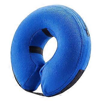 Beschermende opblaasbare halsband voor honden en katten - Zachte herstelhalsband voor huisdieren blokkeert het zicht niet Blu