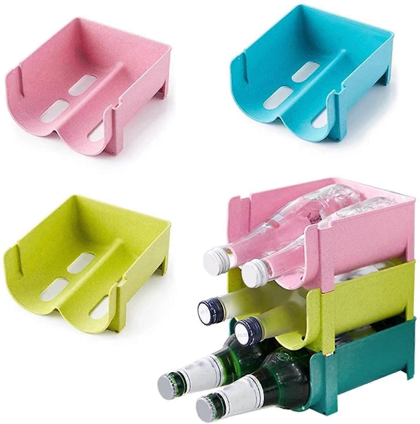 Beer Rack Refrigerator Stackable Wine Rack Refrigerator Storage Rack 3pcs