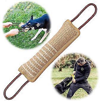 Biting Sausage For Dogs, Jute Biting Sausage, Very Robust Dog Toy, For Dog Training, Tug Of War And Tug Of War With Dog, 30 Cm, With Two Loops