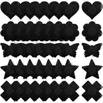 YISIBIA 40 Pcs Nipple Covers For Women Disposable Self-Adhesive No Show Pasties Petals Stickers Breast (Multi-Black)