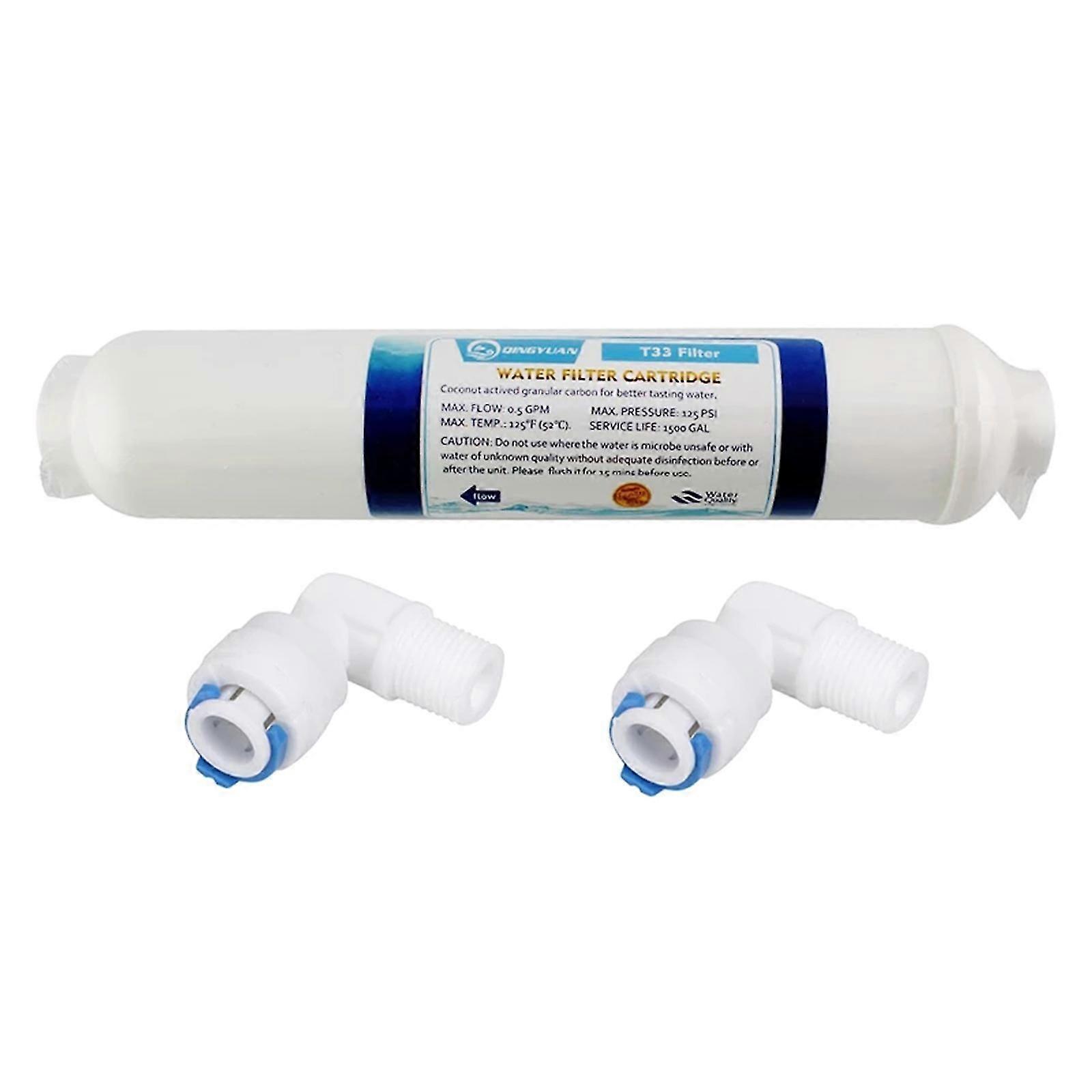 Filtro de água T33 de 10 polegadas Inline Coco Carbon Post Cartucho filtro de água
