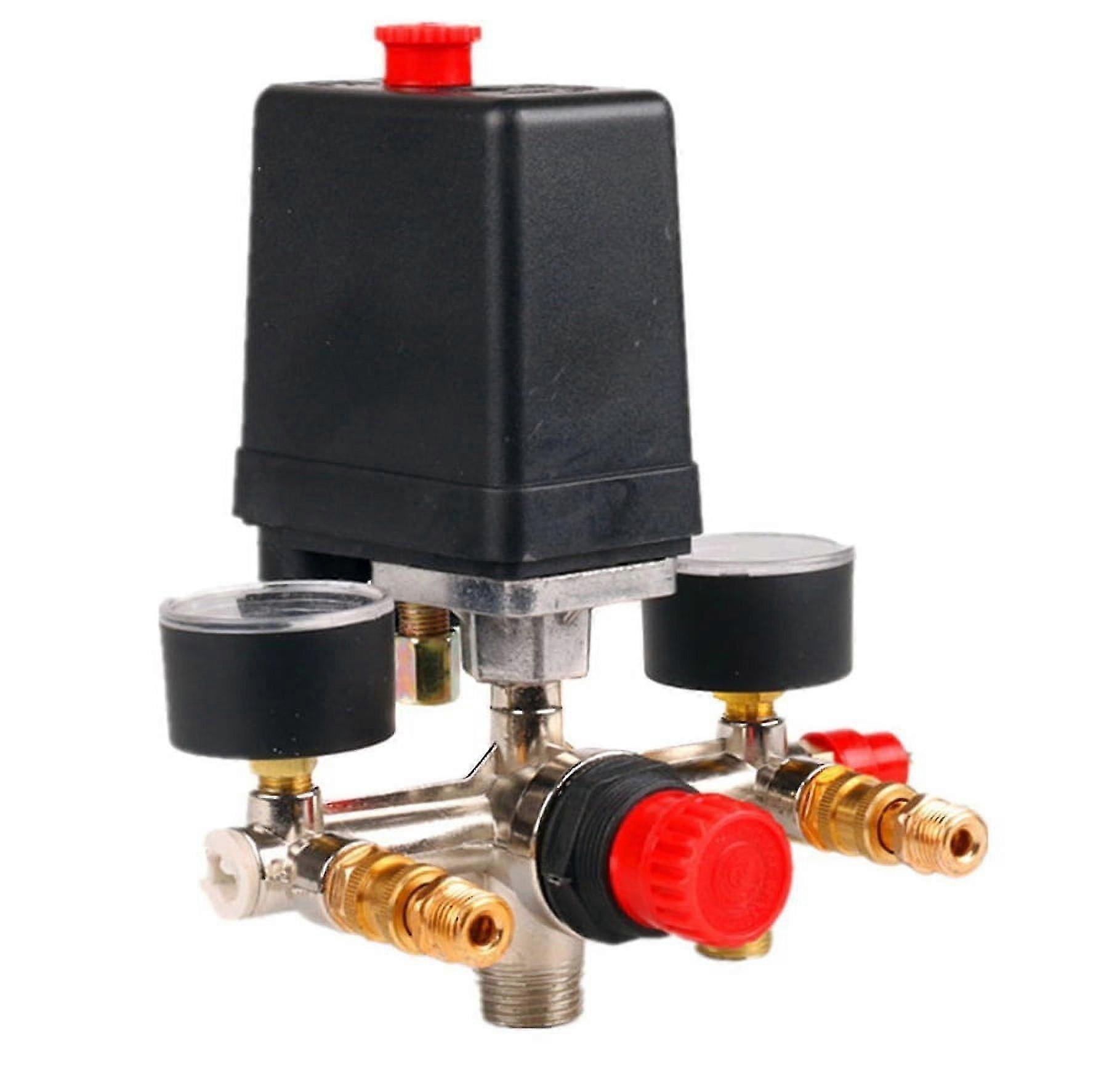 Air Compressor Manifold Regulator Gauges Pressure Durable Switch Control