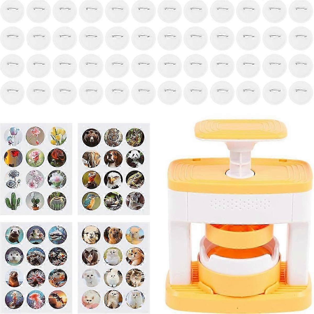 CreativePress Badge Punch Kit Badge Maker Machine Solid Pin Maker Easy to Use for Children