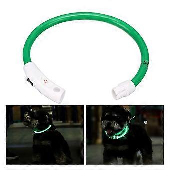 LED hundehalsbånd mistet forebyggelse genopladeligt lys hundehalsbånd til små mellemstore store hunde LED flydende krave grøn s