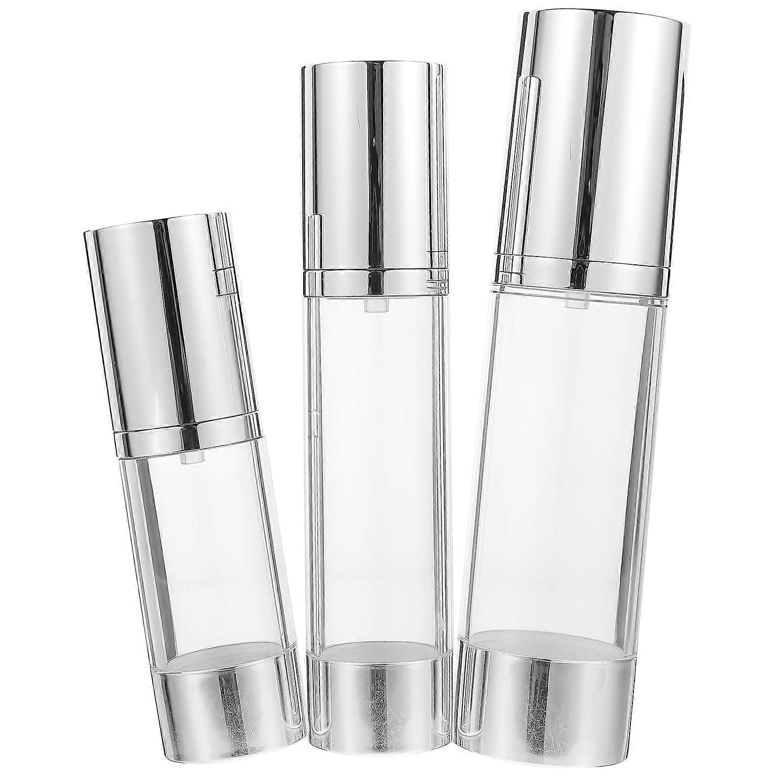 3pcs   Airless Pump Bottle Refillable Cosmetics Container Makeup Foundations Leakproof Container