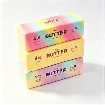 3er-Pack Regenbogen-Butter-Quetschstäbe, superweiches, langsam zurückfederndes Fidget-Spielzeug, farbenfrohes sensorisches Stressabbau-Spielzeug für Zuhause, Büro und Reisen