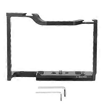 Cage de camra pour appareil photo 70D, 80D et 90D, en alliage d'aluminium, avec trou filet de 1/4" et support pour griffe froide pour prise de vue ver