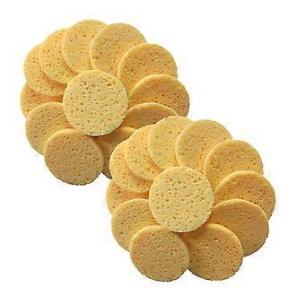 20Pcs Skin-Friendly Makeup Cotton Sponge Cotton Pads Makeup Remover Pads Face Cleaning Puff Skin Color (Round 80x8mm)