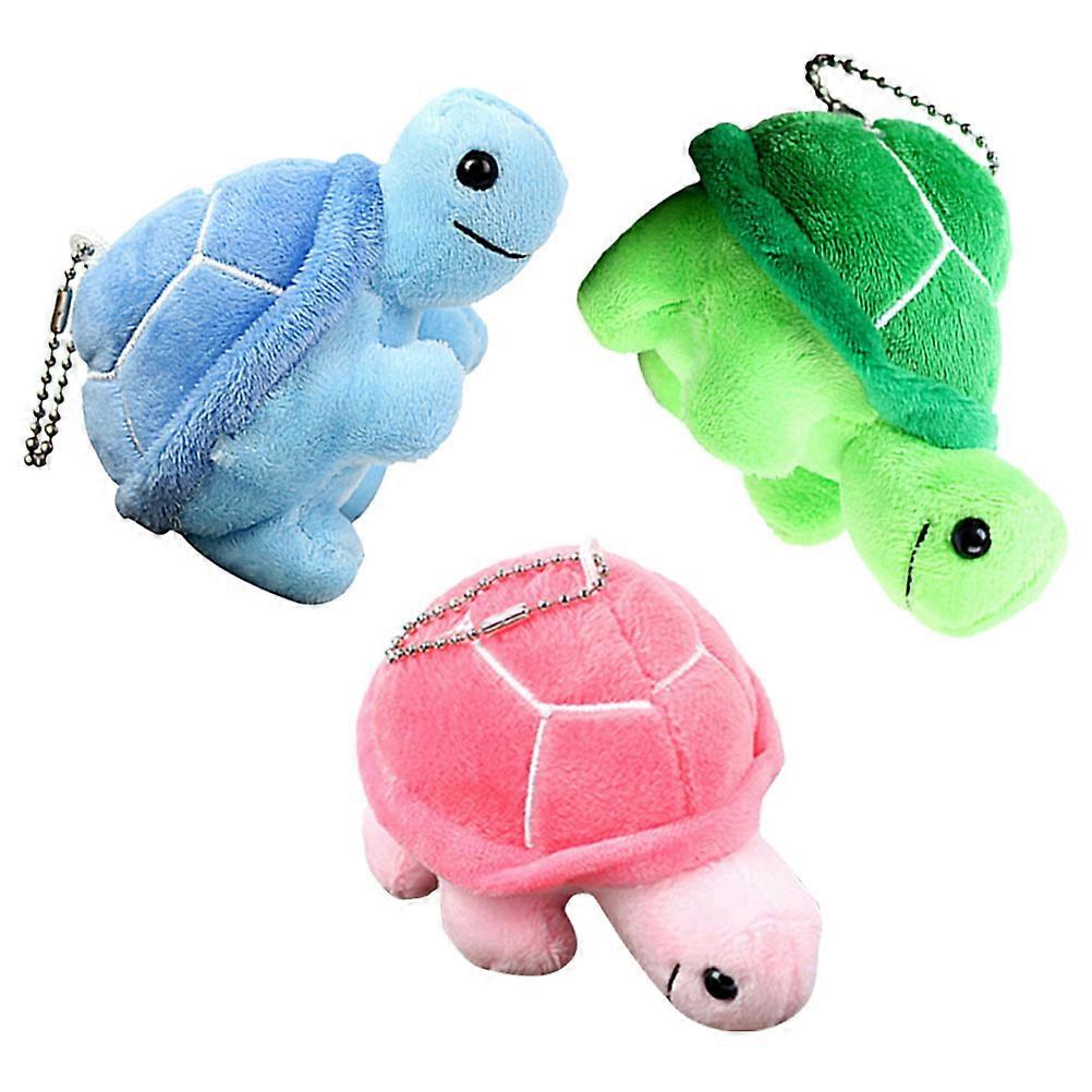 3pcs Tiny Stuffed Turtle Plush Turtle Dolls for Keychain Bag Hanging Decor