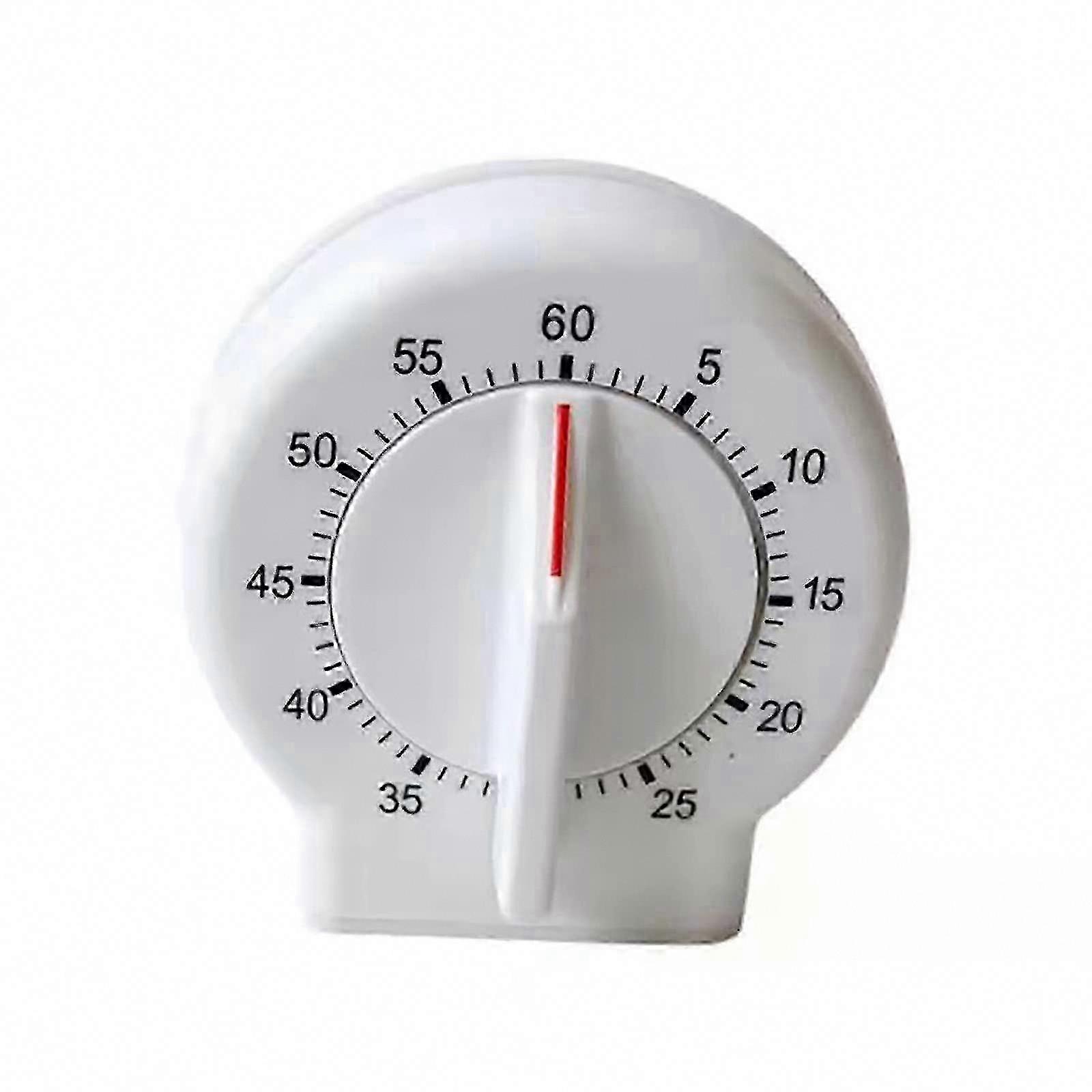 60 Minute Mechanical Kitchen Timer with Large Display, Easy to Read (White)