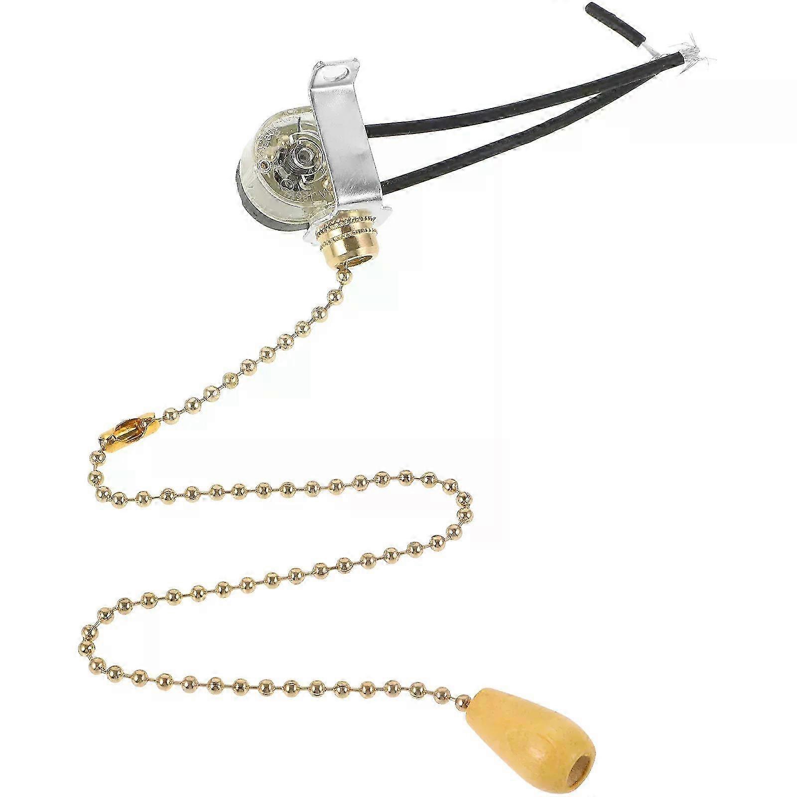 10A Golden 30Cm Lamp Pull Chain Switch Replacement Silent Cord Light Socket Durable Wall Ceiling Pull Chain Light Switch