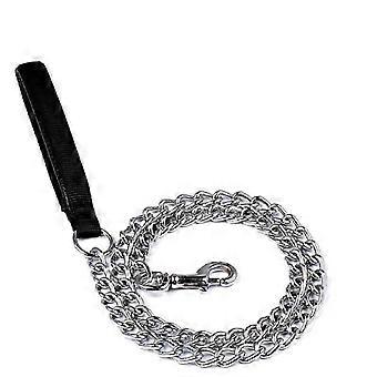 Heavy Duty Metal Dog Chain Leash with Padded Grip Handle for Medium & Large Dogs