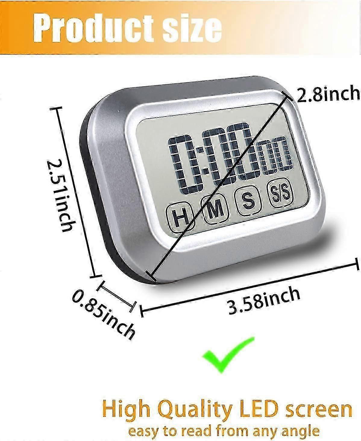 Digital Kitchen Timer Touch Screen Cooking, Magnetic Countdown Timer, High Volume