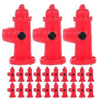 Dollhouse Fire Hydrant Resin Figurines for Decor 30Pcs Miniature Red Fire Hydrant Models