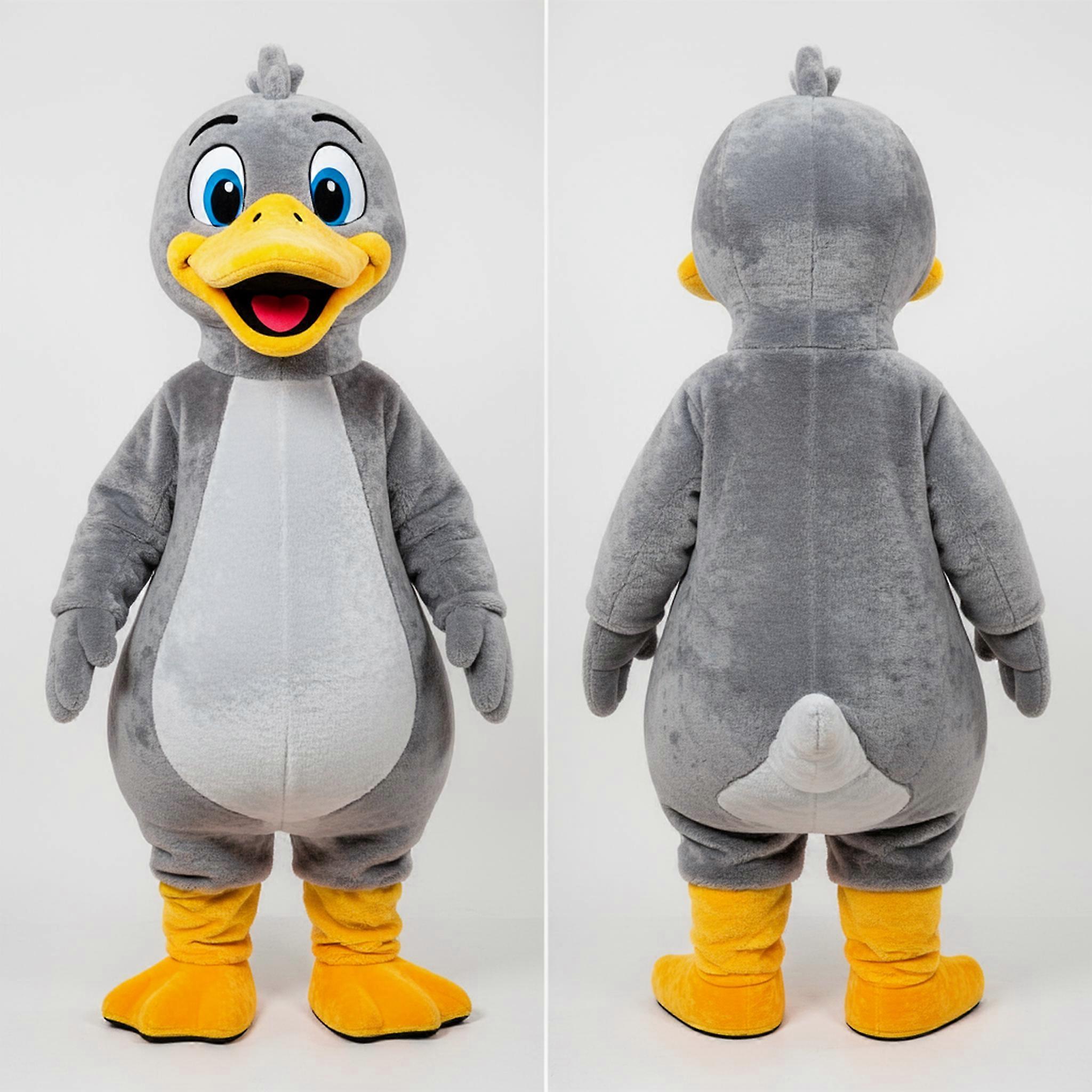 MASTICOT Gray Fluffy Goose Mascot