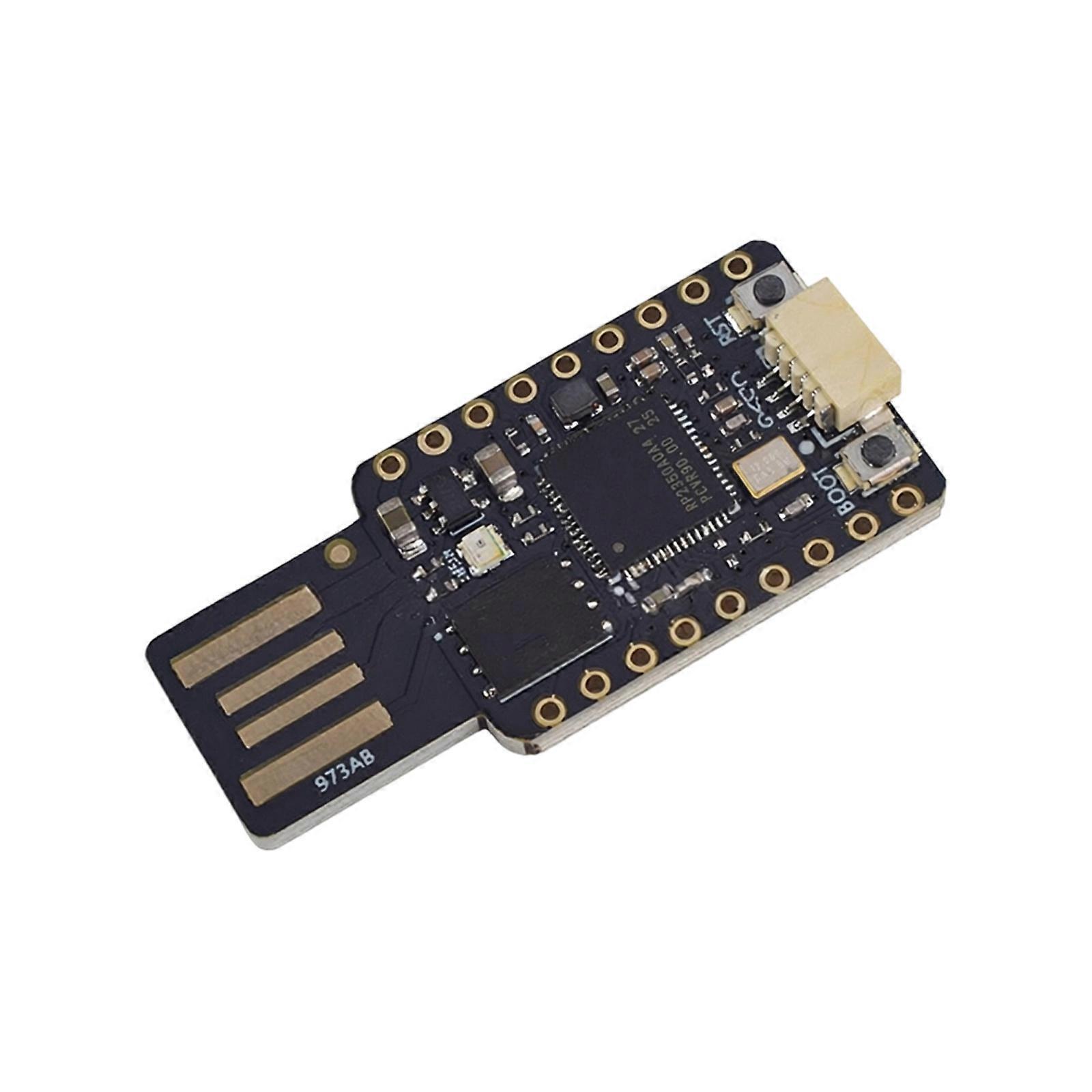 USB-A Development Board Featuring RP2350 Processor, GPIO Header Access and Status Light for Firmware Practice and Study Work Multicolor
