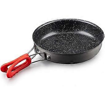 Quick Heating Nonstick Collapsible Fry Pan for Camping, Lightweight Aluminum Alloy, Foldable Handle, 18cm Diameter, Easy Clean