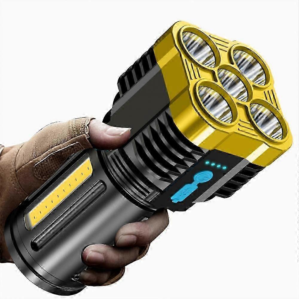 Five Core LED Multifunctional Flashlight Outdoor USB Rechargeable Light