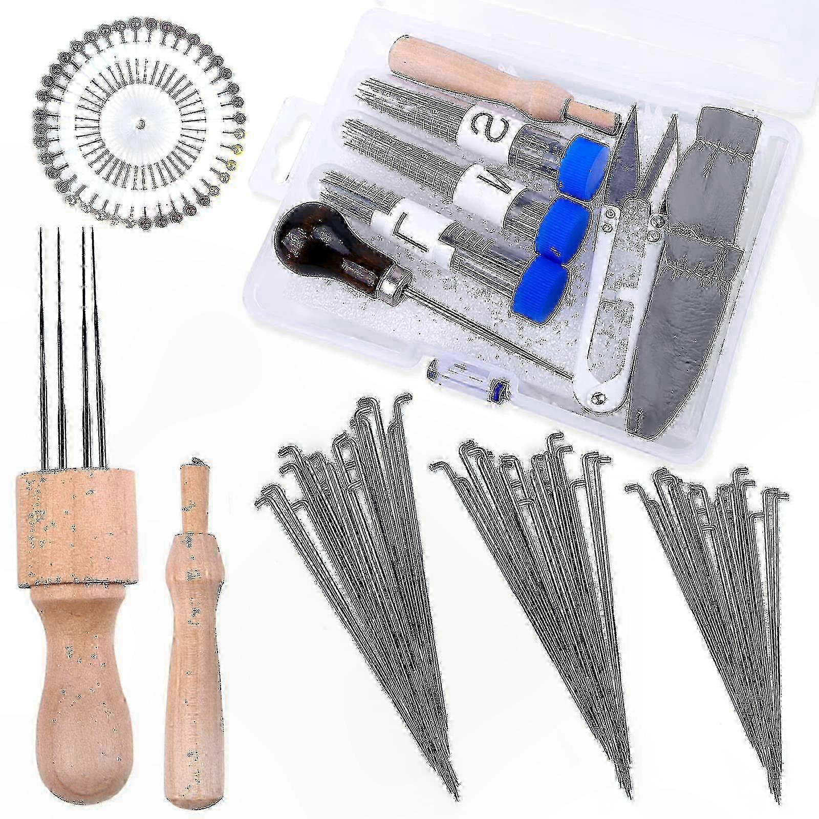 Felting Needle Set with 60 Needles and 2 Tools compatible with Wool Crafting Projects