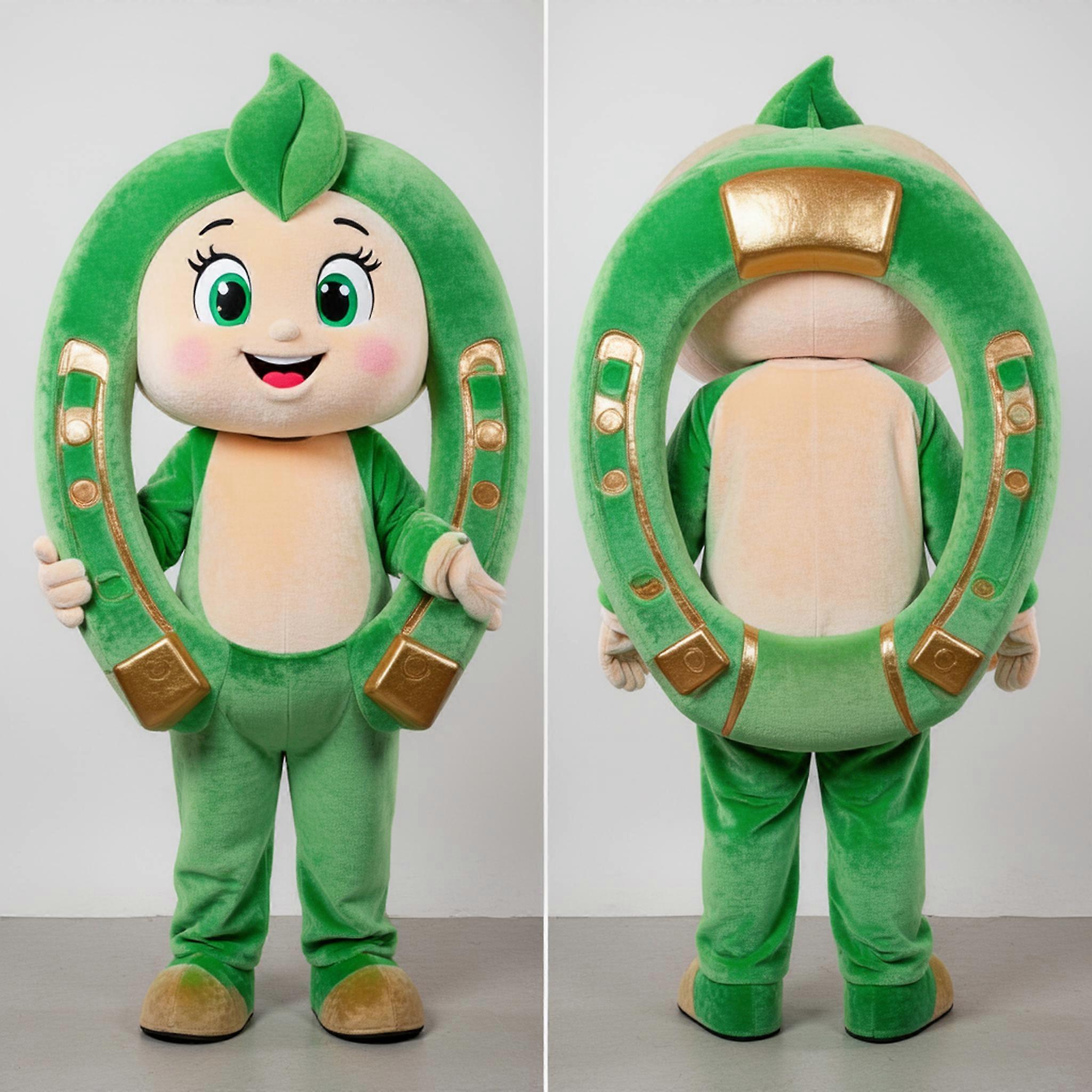 MASTICOT Peach Rounded Cartoon Horseshoe Mascot