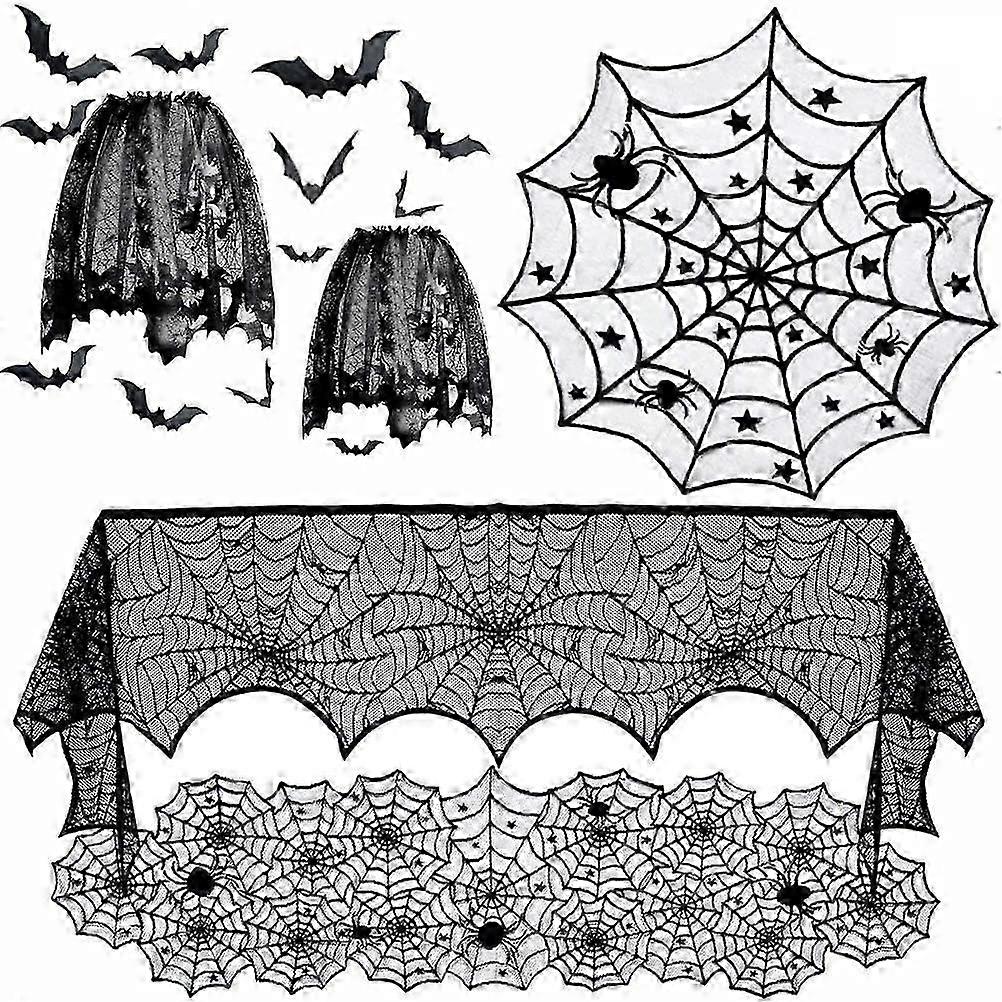 Haunting Lace Spider Web Table Cloth