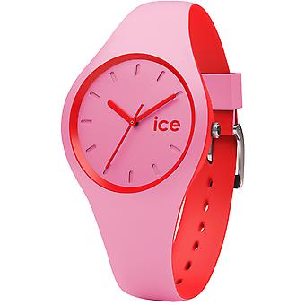 Ice duo pink network watch for Japanese Quartz Analog Woman with Silicone DUO bracelet. Prd. S.S.16