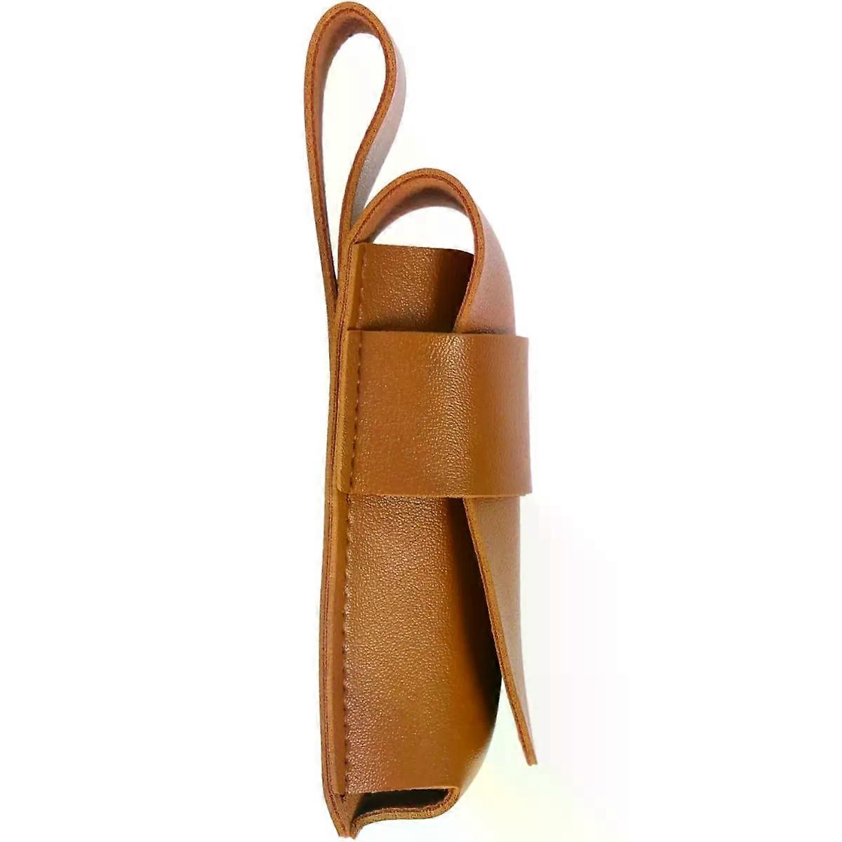 Brown Harmonica Case Storage Pouch Portable Leather Lightweight