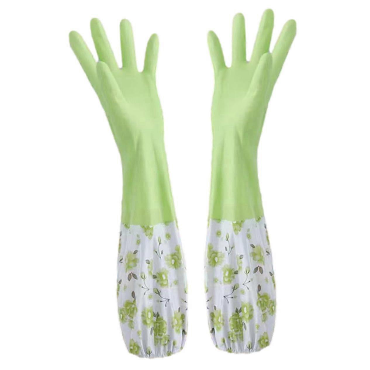 Reusable Warm Lined Long Cuff Cleaning Gloves