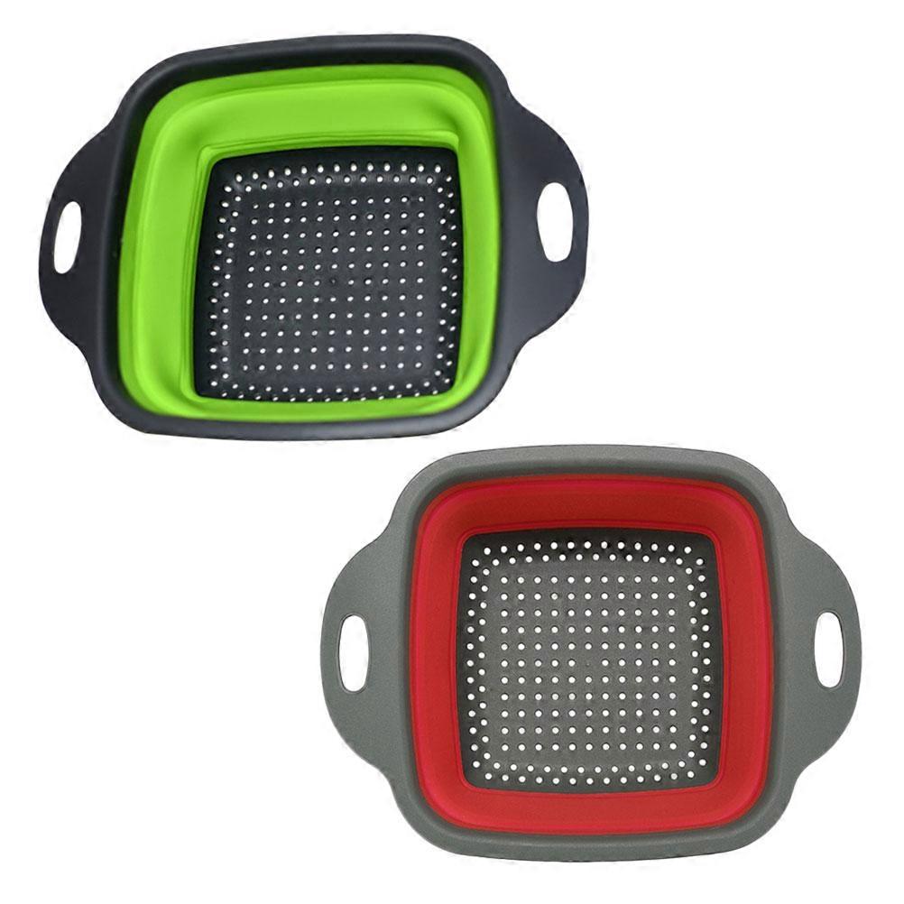 Drain Baskets for Home Foldable Retractable Vegetable Fruit 2Pcs Set