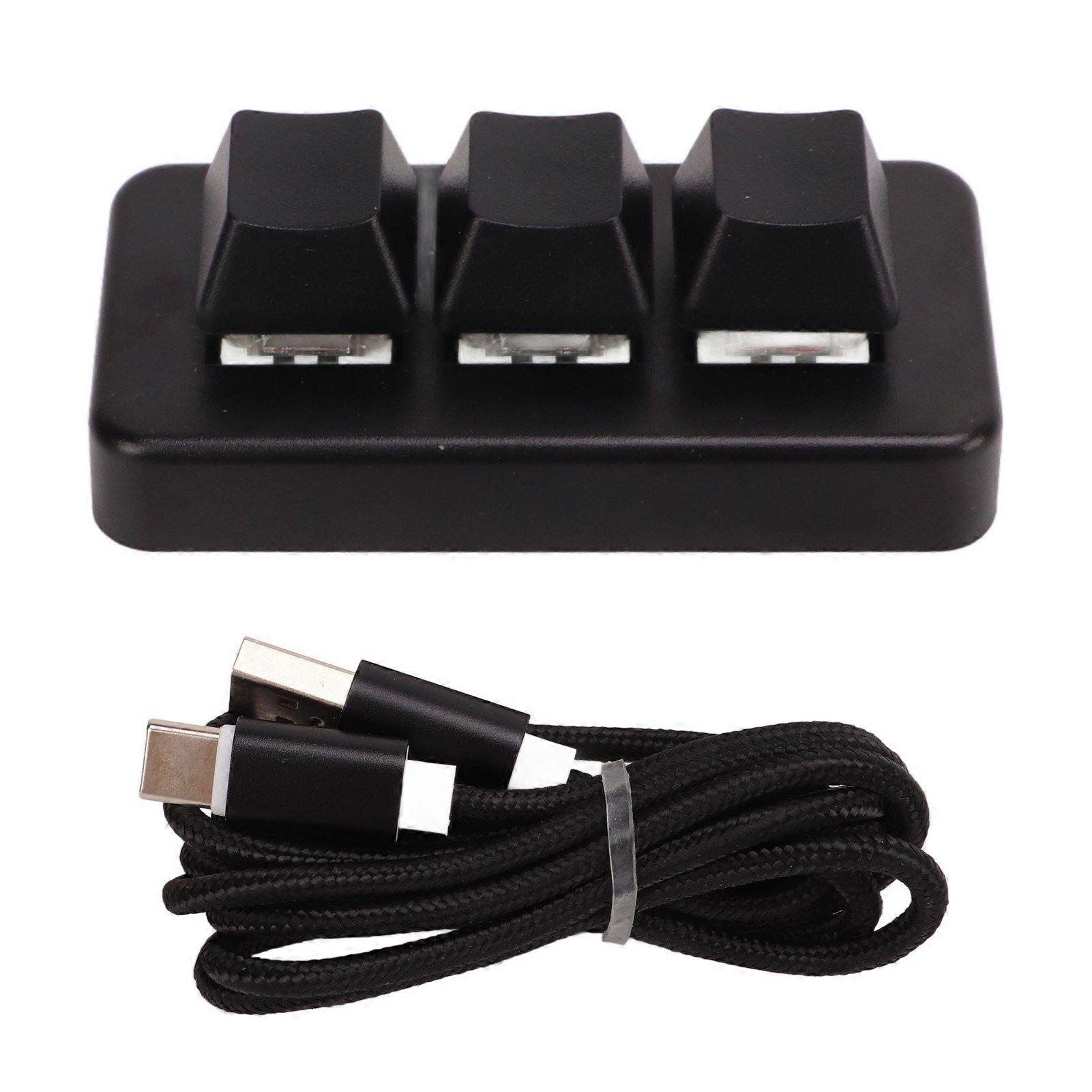 Mini 3 Button Control Keyboard with USB Cable Custom Knob Keyboard Programming Macro Keypad YEMAA