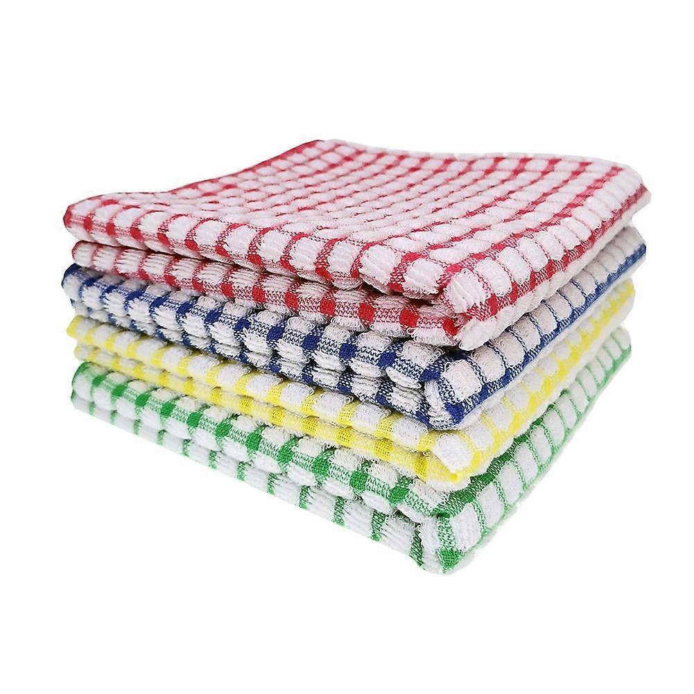Cotton Grid Dishcloth Reusable 30x30cm