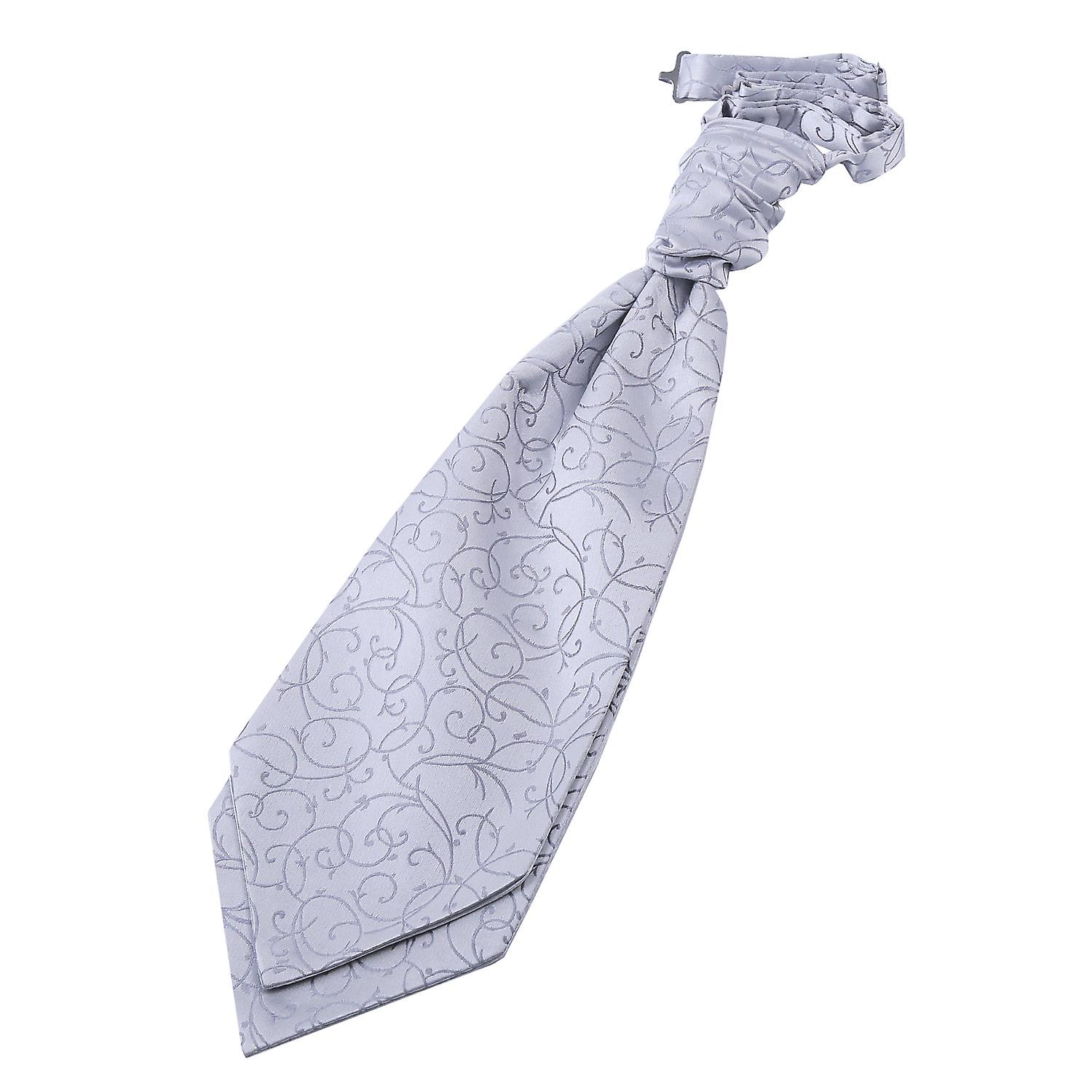 Silver Swirl Pre-Tied Wedding Cravat