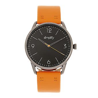 Semplificare l'orologio cinturino pelle-6300 - arancio/nero