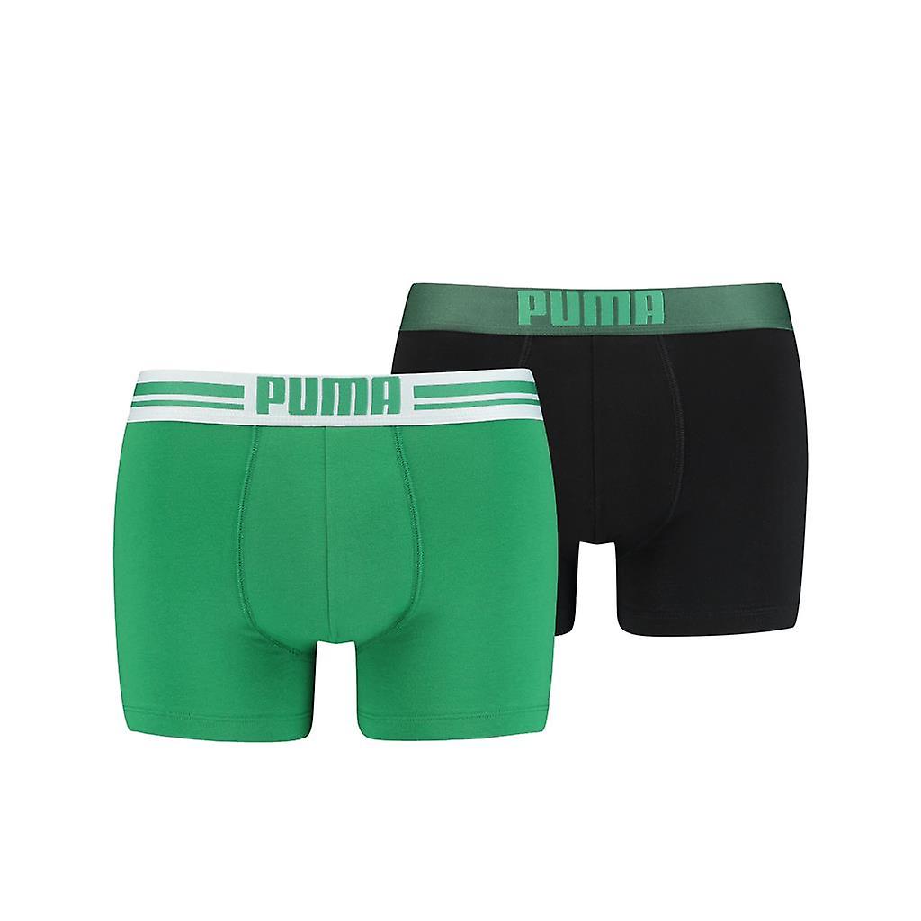 Puma Placed Logo Mäns Boxerunderkläder 2-pack - Grön