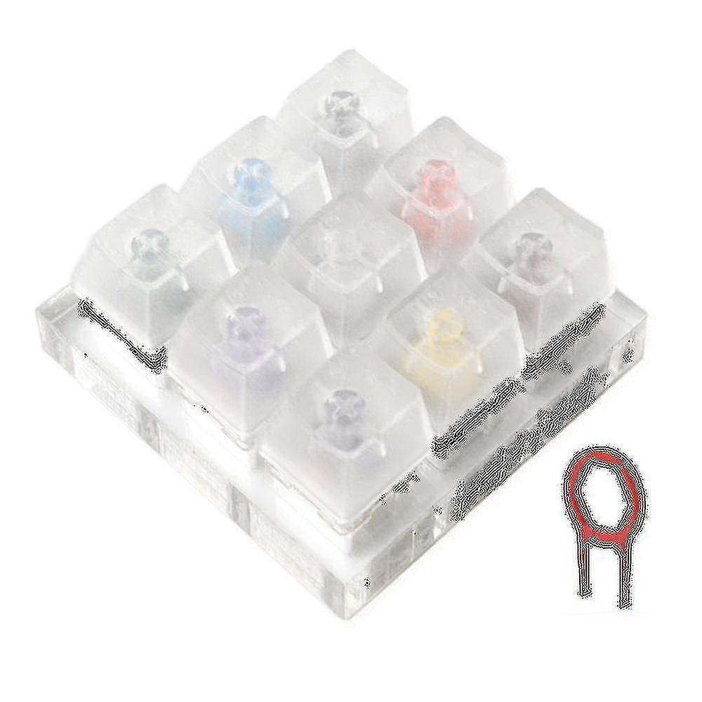 9 Key Switch Tester With Acrylic Base With Keycaps For Kailh Box 4 Mechanical Keyboard With Key Pul