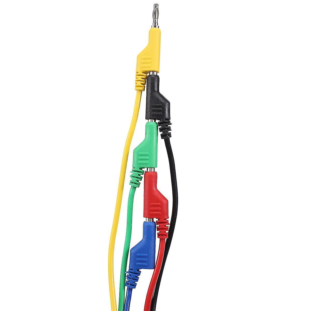 5pcs Stackable Banana To Banana Plug Test Leads Soft Electrical Test Cable Wire 3.3ft/1m For Multim