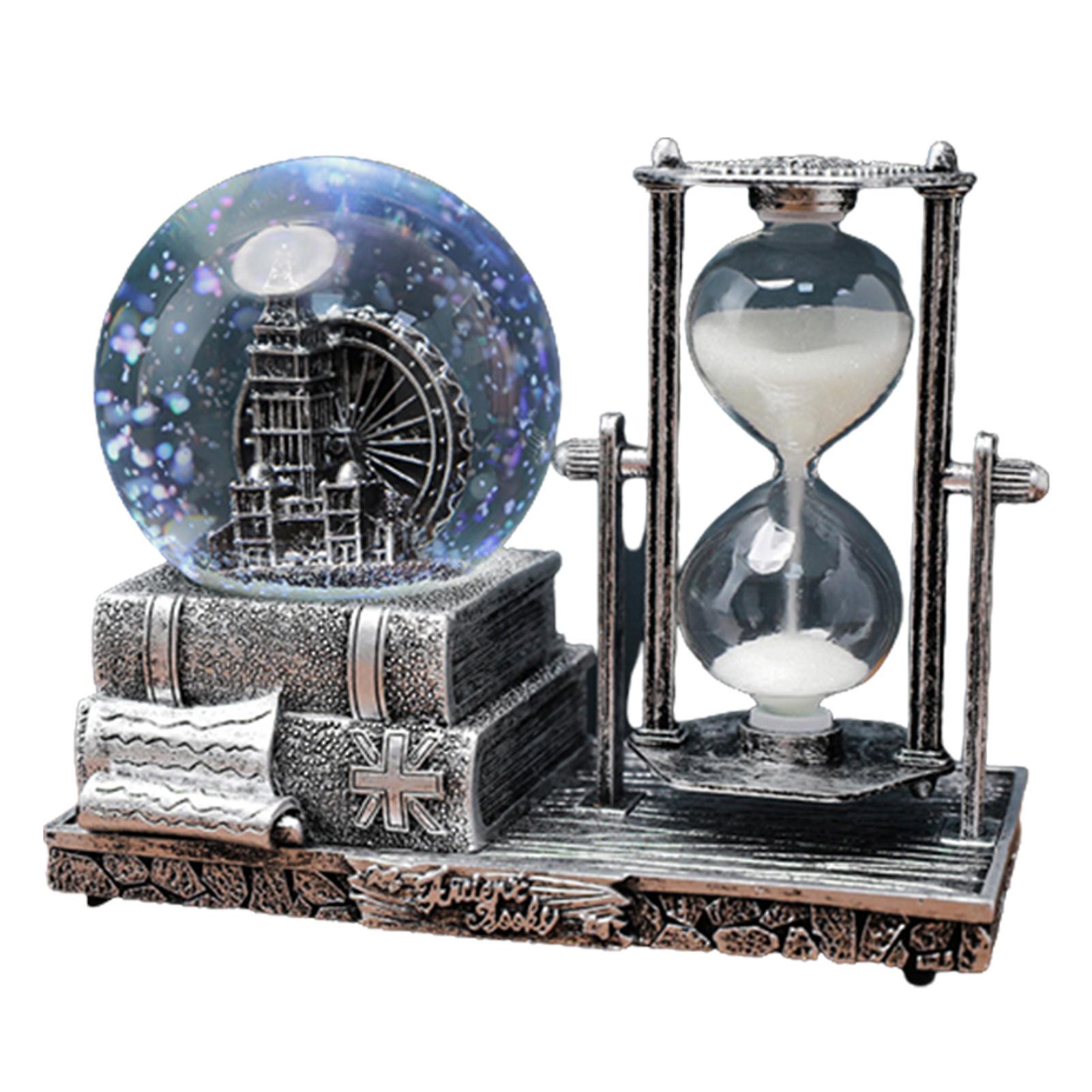 Snow Globe With Music Box Crystal Ball Timer Ornaments Gift For Housewarming Decor