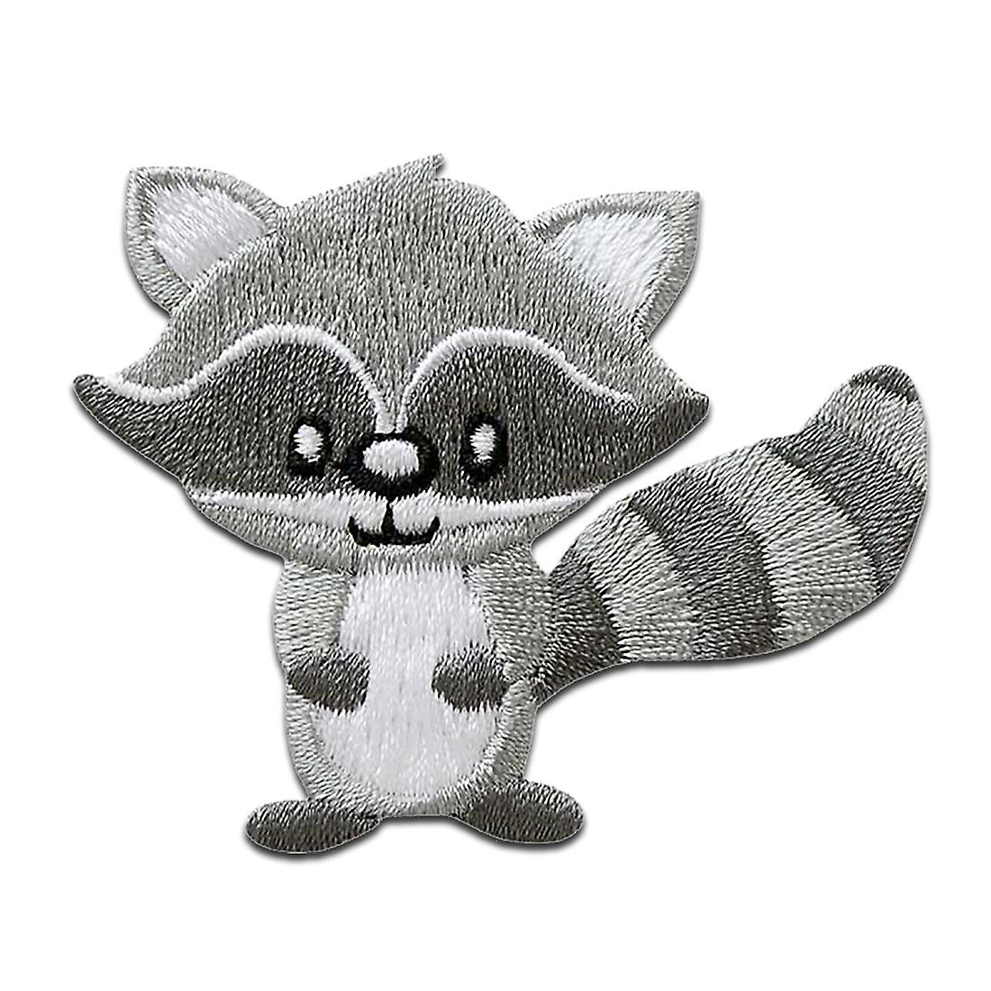 Patch - Raccoon Animal - grey - 4.8 x 5.8 cm - Iron-on patches