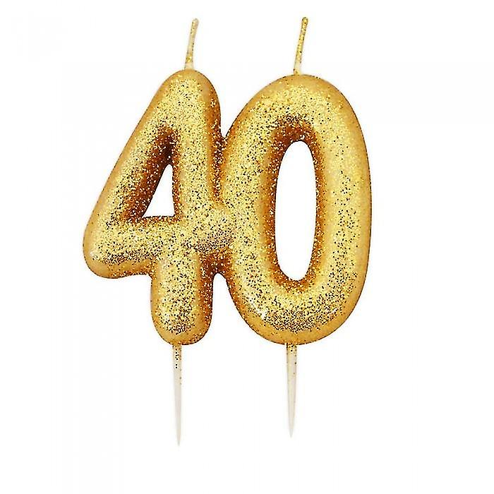 Anniversary House Metallic Glitter 40th Birthday Candle