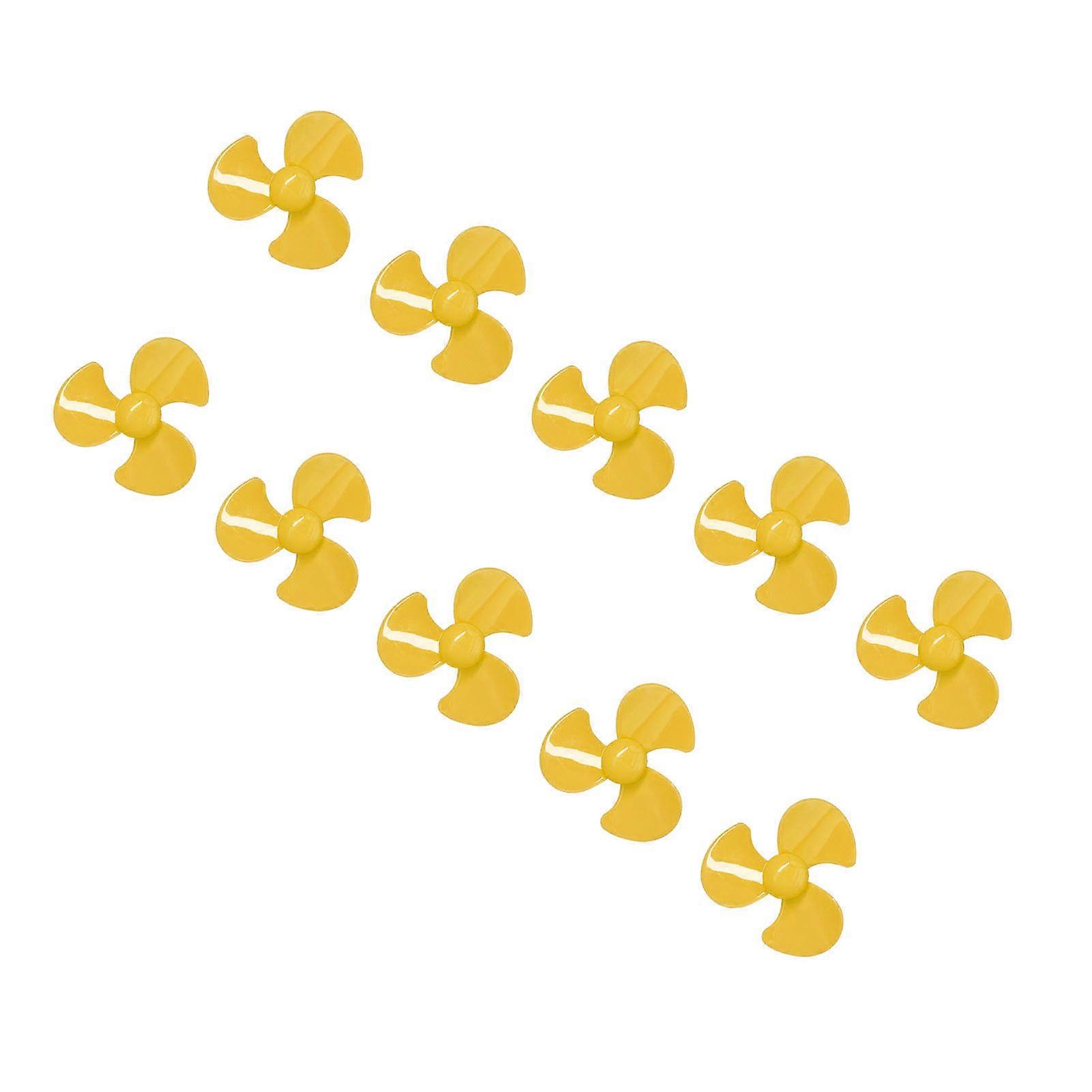 10 Stück 50 mm 3 Blätter Propeller ABS Drehen Propeller Ersatz DIY Auto Modell ZubehörGelb