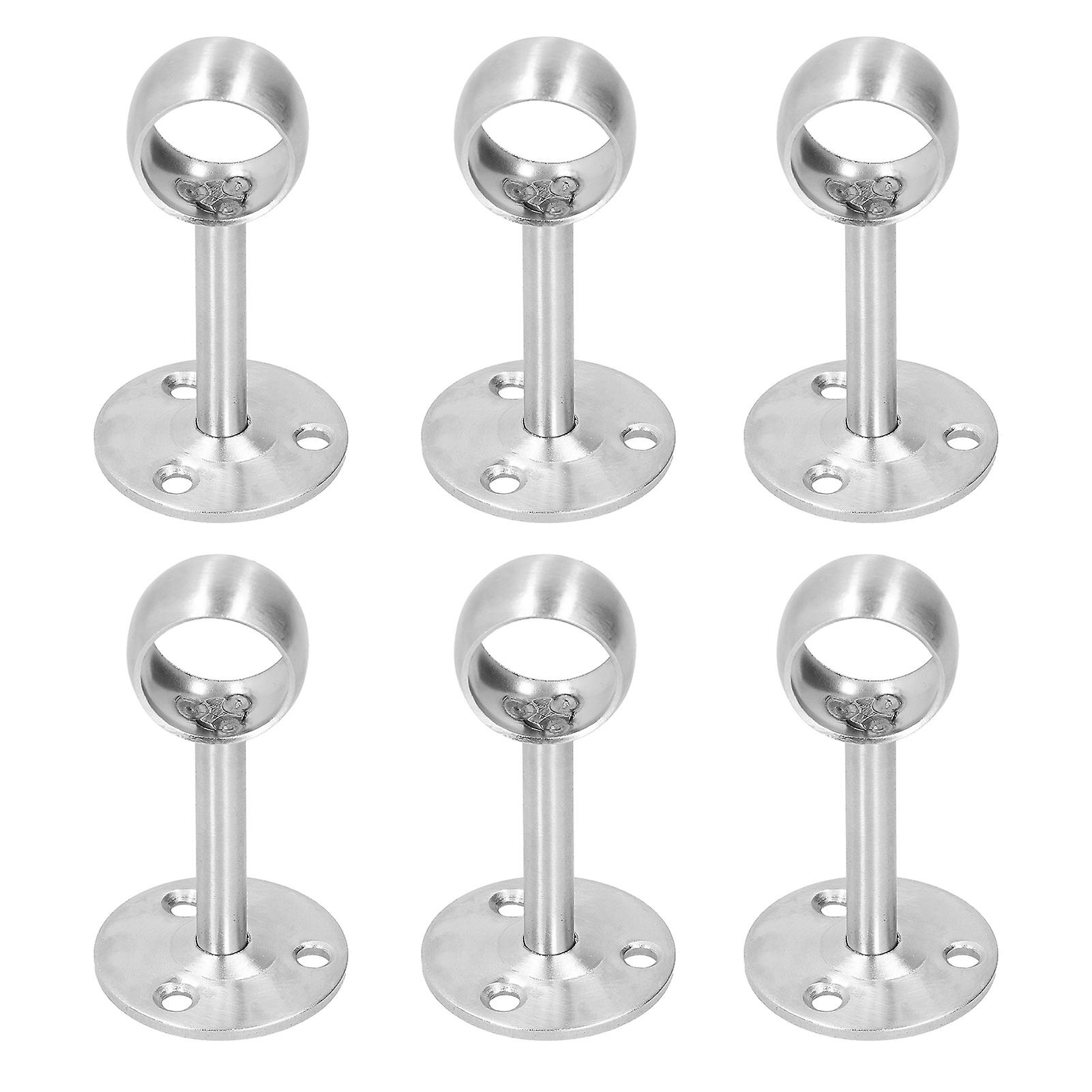 Lot de 6 supports de tringle à rideau à bride en acier inoxydable pour tringle de garde-robe (22 AllPass)