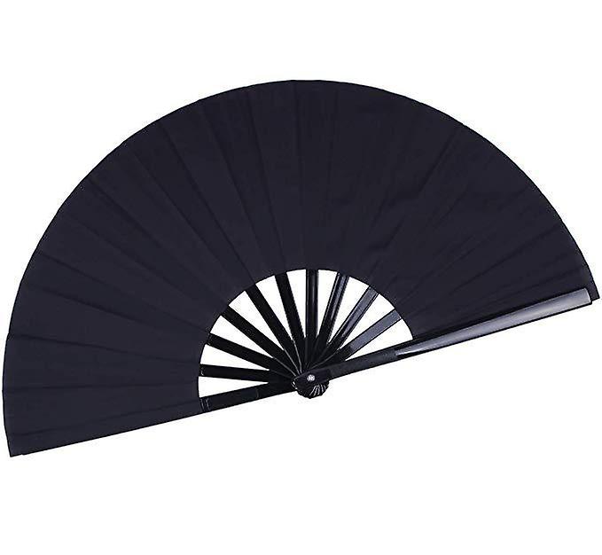 På lager sort ring fan ren sort kung fu fan 1 fod 33cm, er der 2 slags fan covers til