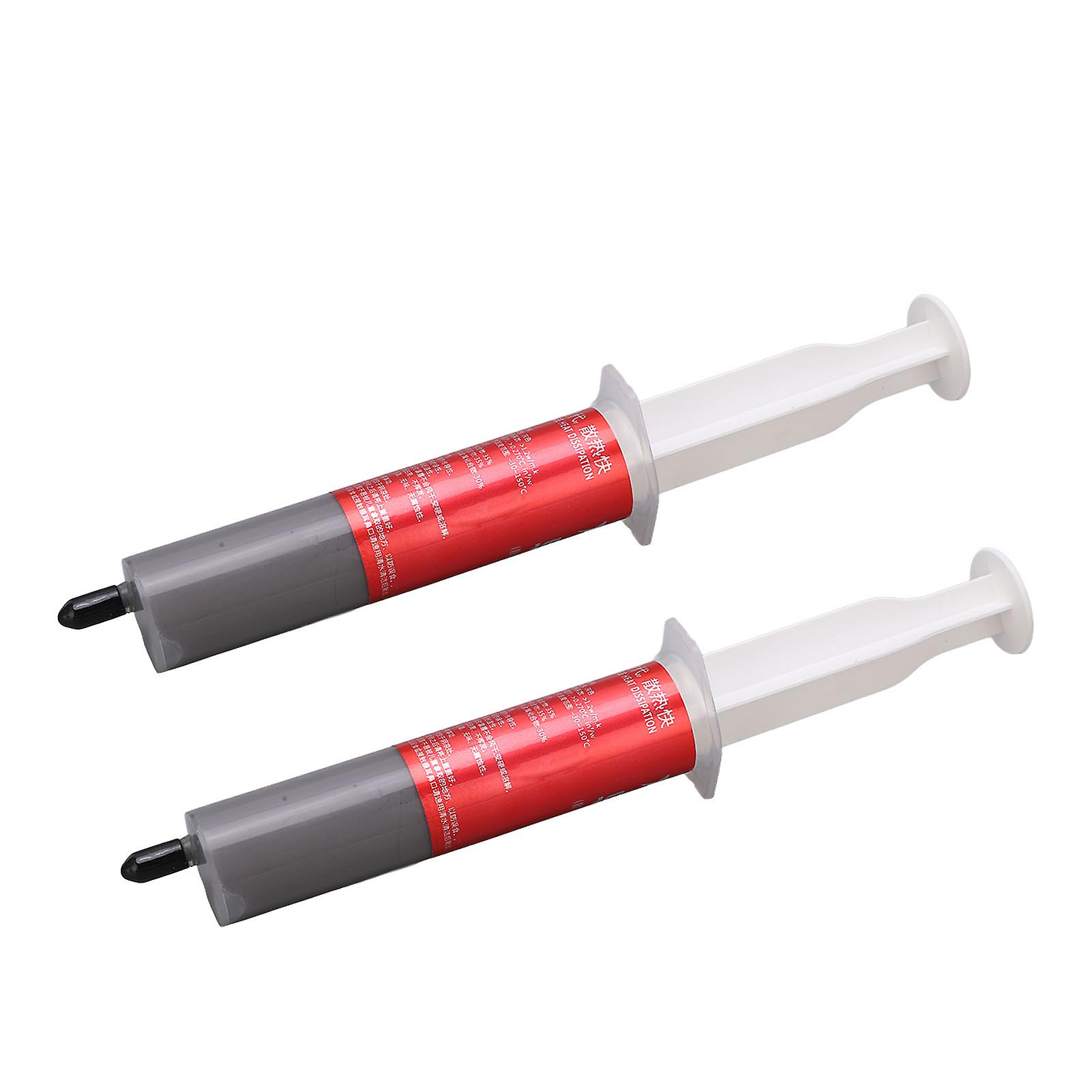 2Pcs Thermal Paste Silicone Grease Compound Syringe Design Accessory for CPU Computer