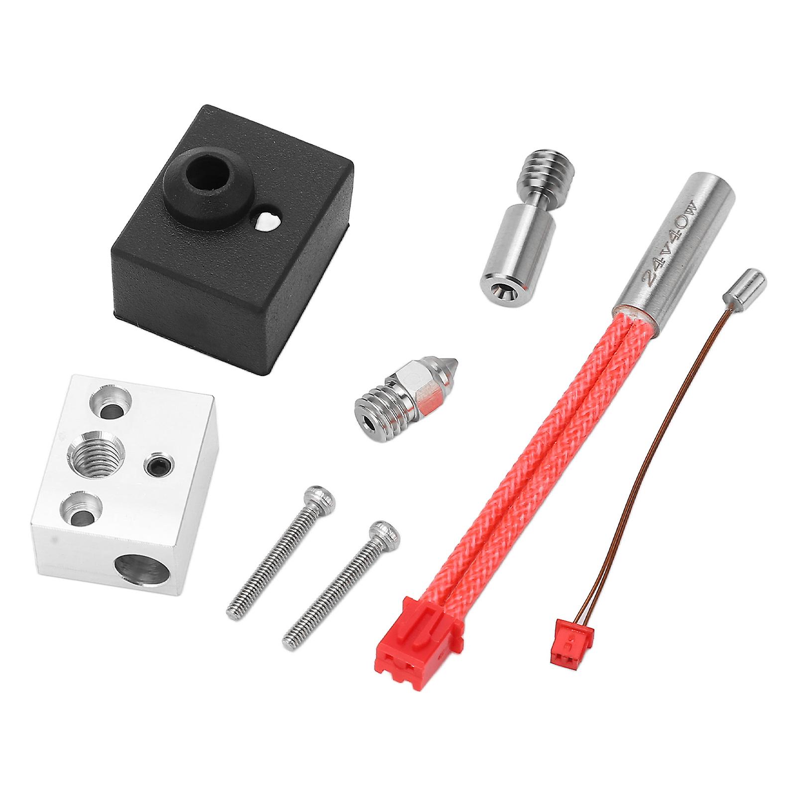 3D Printer Parts Heater 300°C 24V 40W Heating Rod Heat Wire Heater Block Throat Tube 0.4mm Nozzle Silicone Sleeve Kit
