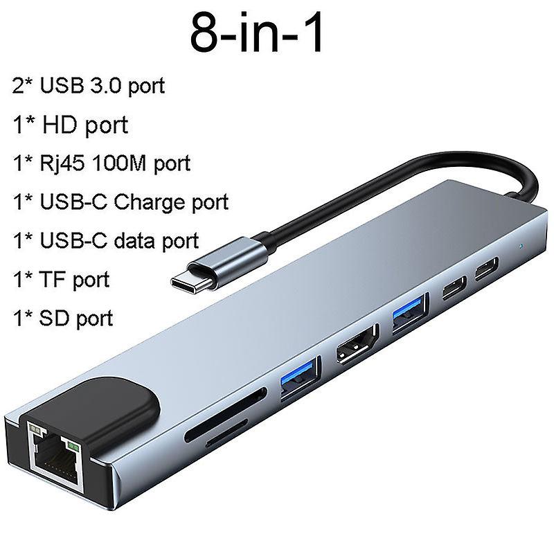 Thunderbolt 3 Usb C Hub Dock To Hdmi-compatible 4k Rj45 Lan 100m Adapter Otg With Pd Tf Sd Reader For Macbook Air M1