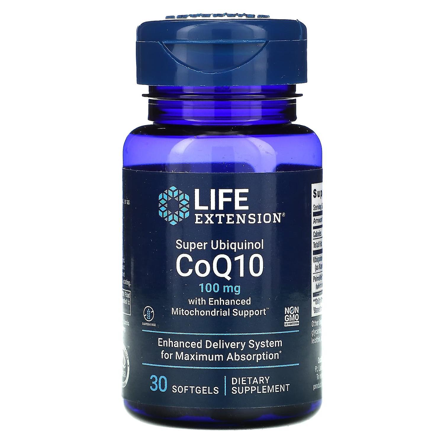 Life Extension, Super Ubiquinol CoQ10 with Enhanced Mitochondrial Support, 100 mg, 30 Softgels